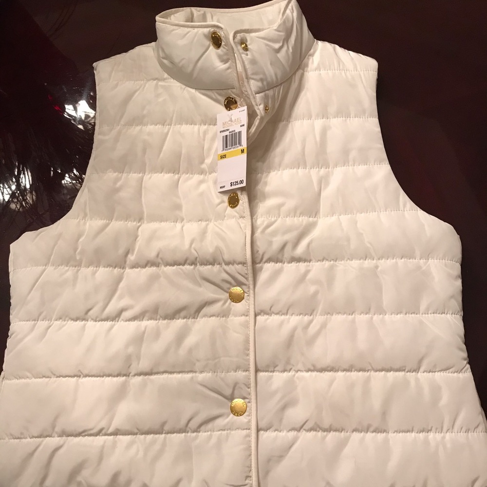 Michael Kors Puffer Vest Sz M color Bone
